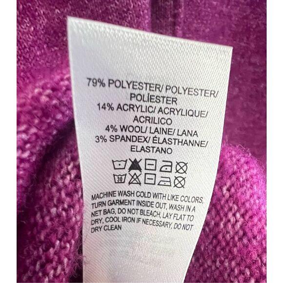 Lucky Brand Bright Magenta V-Neck Relaxed Fit Pullover Sweater - Picture 4 of 4